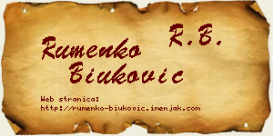 Rumenko Biuković vizit kartica